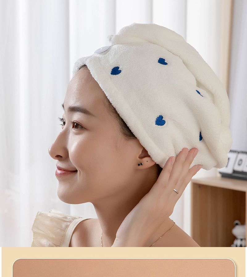 Honeyfluff - Geborduurde handdoek van koraalfleece voor het drogen van haar