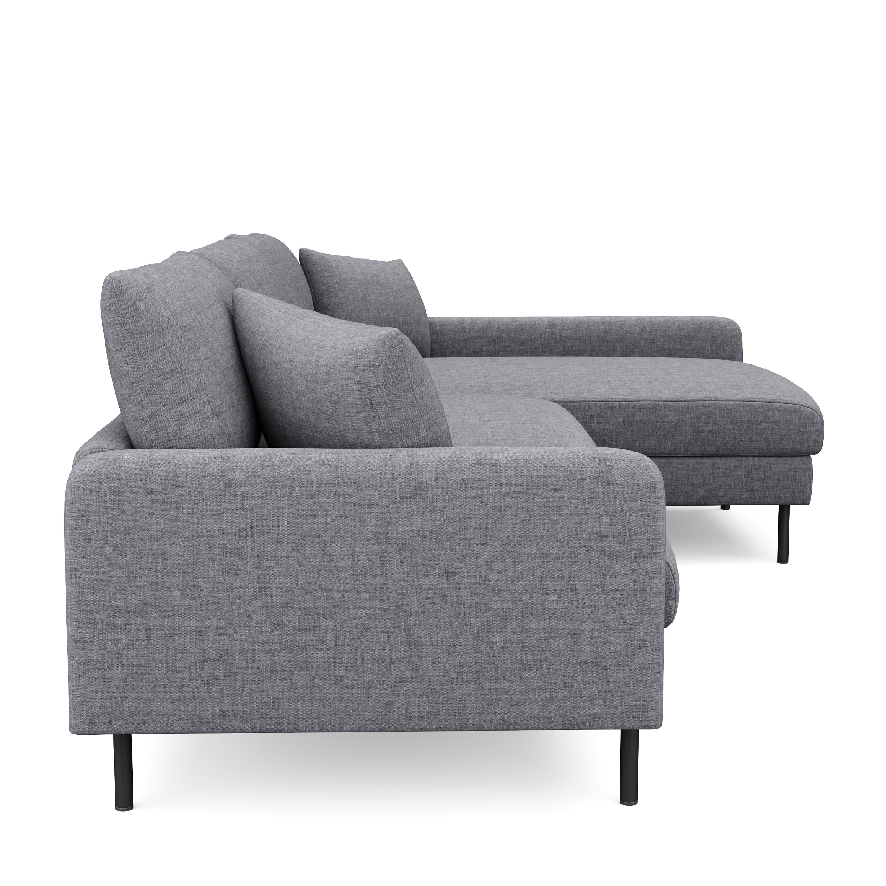 Ecksofa LEAH rechts grau