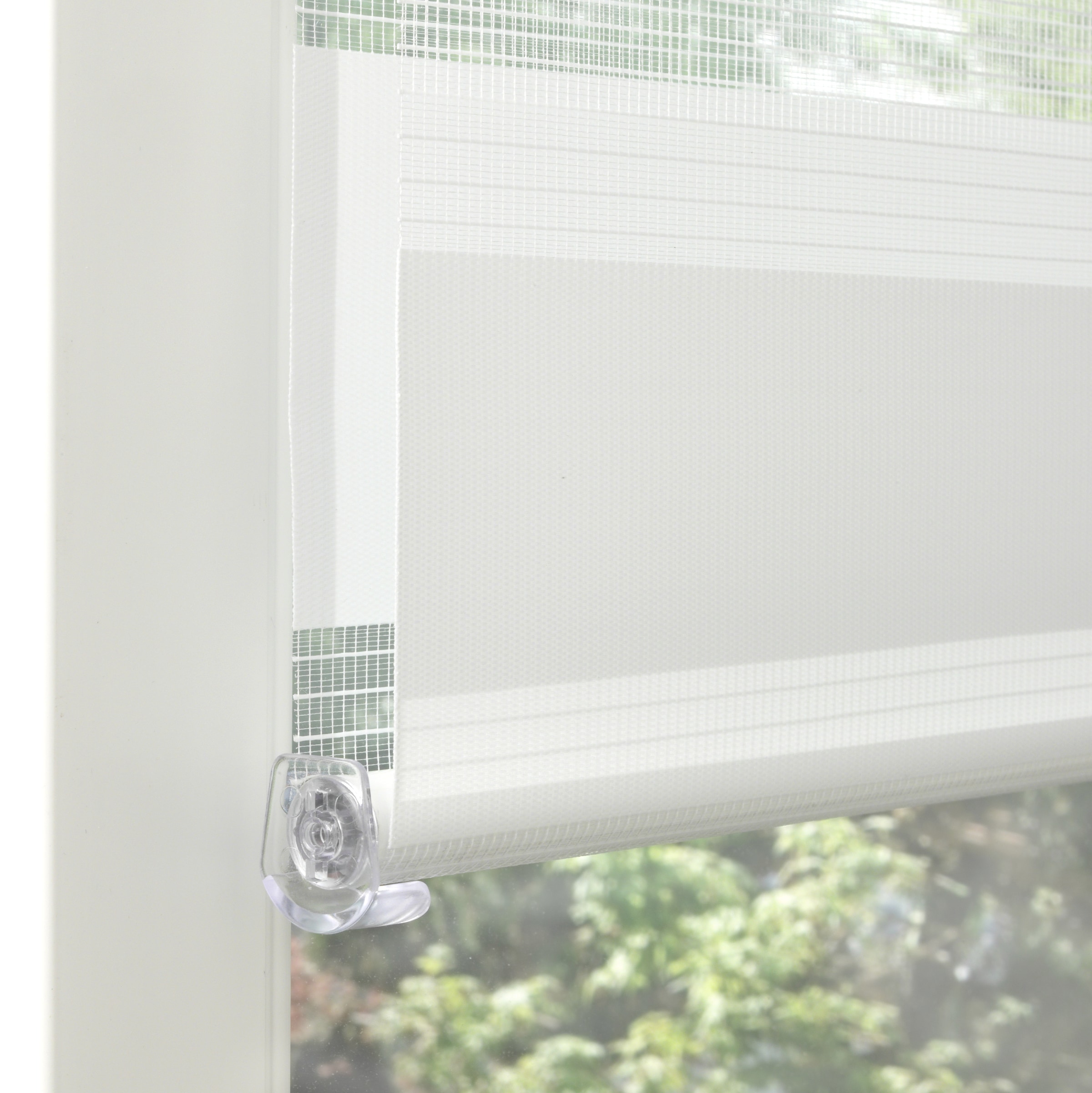 GOODproduct Doppelrollo »Duo Klemmrollo« Lichtschutz Sichtschutz ohne Bohren freihängend vormontiert auf Montageschiene