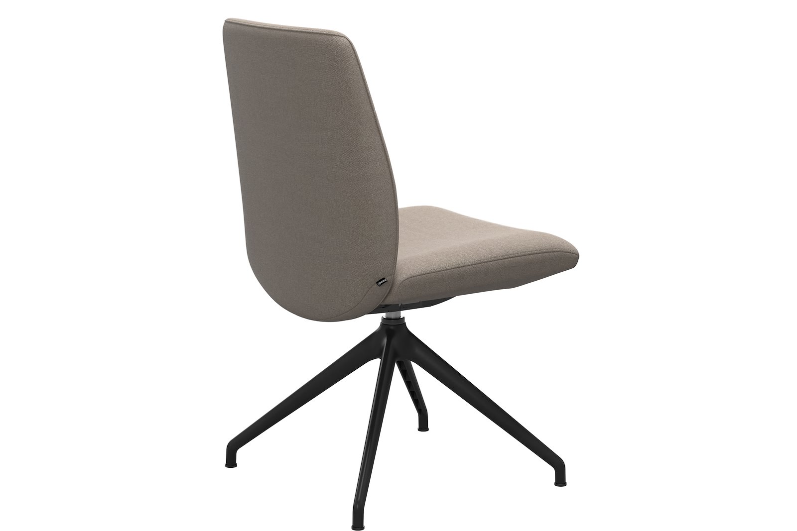 Chilli spisestol I tekstil Tulip Light Beige, large sete med sort understell.