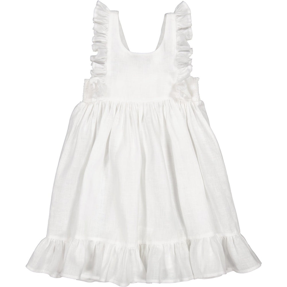 Køb MarMar Linen White Danita Flæse Kjole
