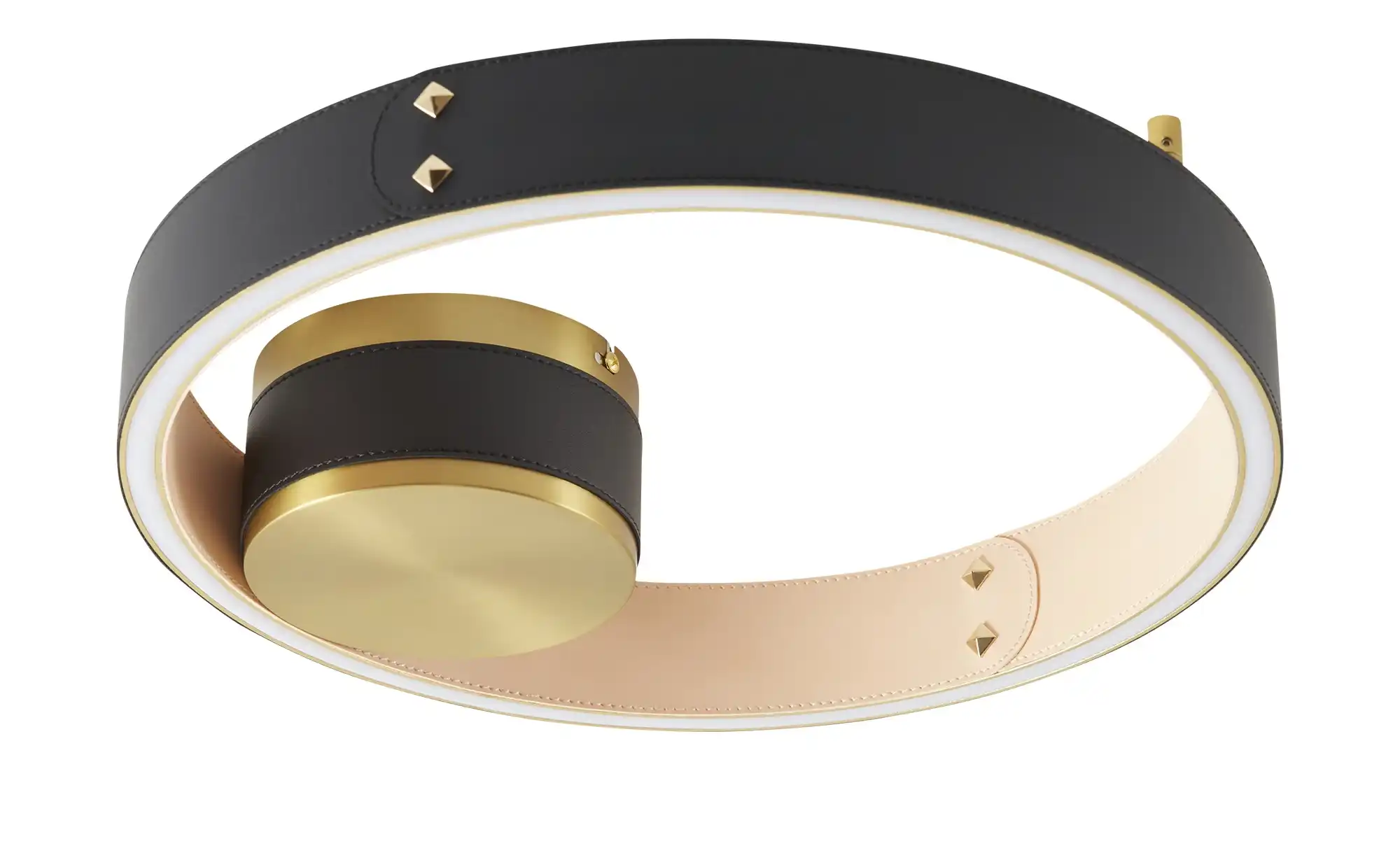 KHG LED-Deckenleuchte, Kunstleder schwarz/goldfarben
