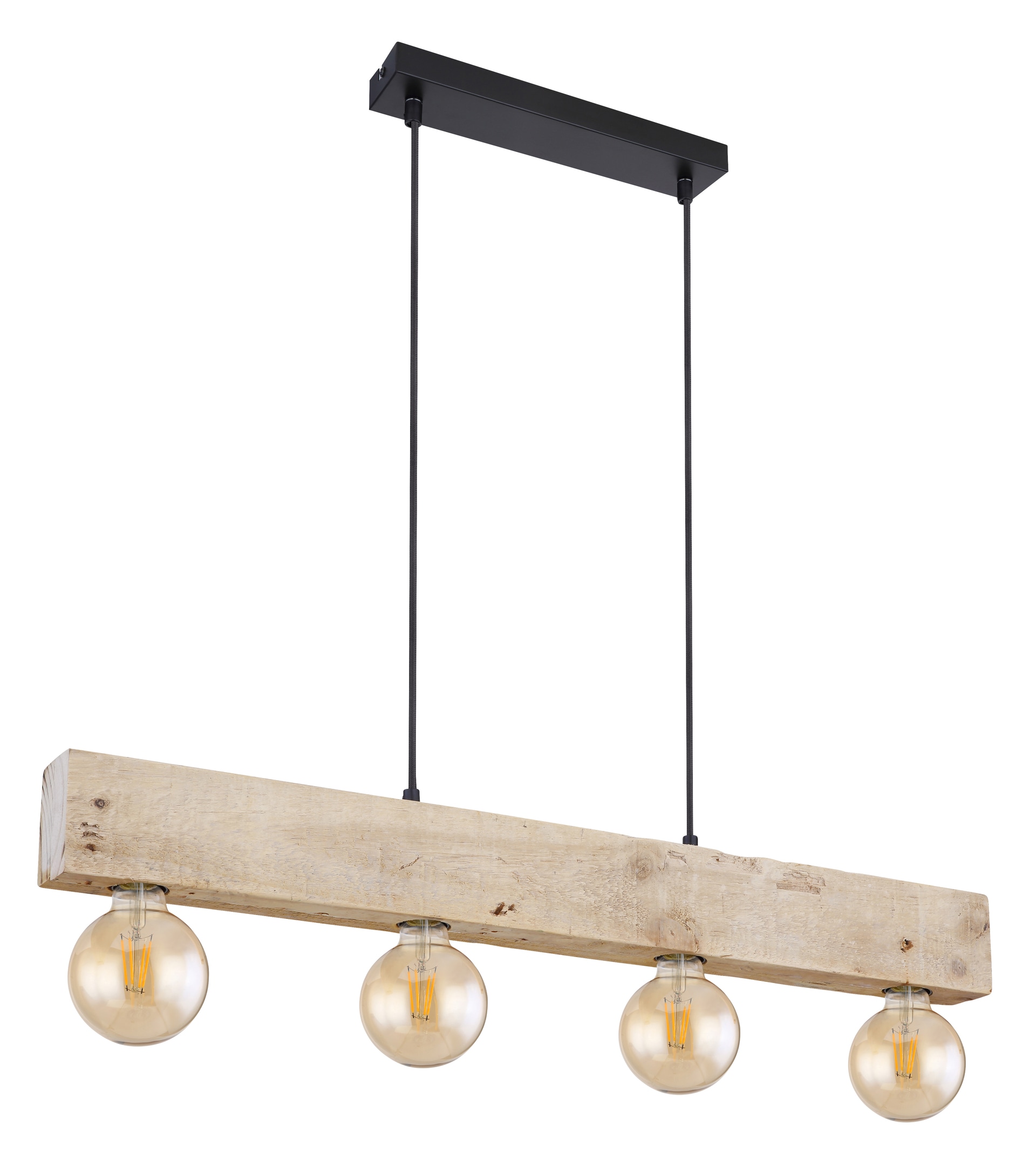 GLOBO Retrofit Balkenpendel ADALIE 80 cm schwarz /Holz