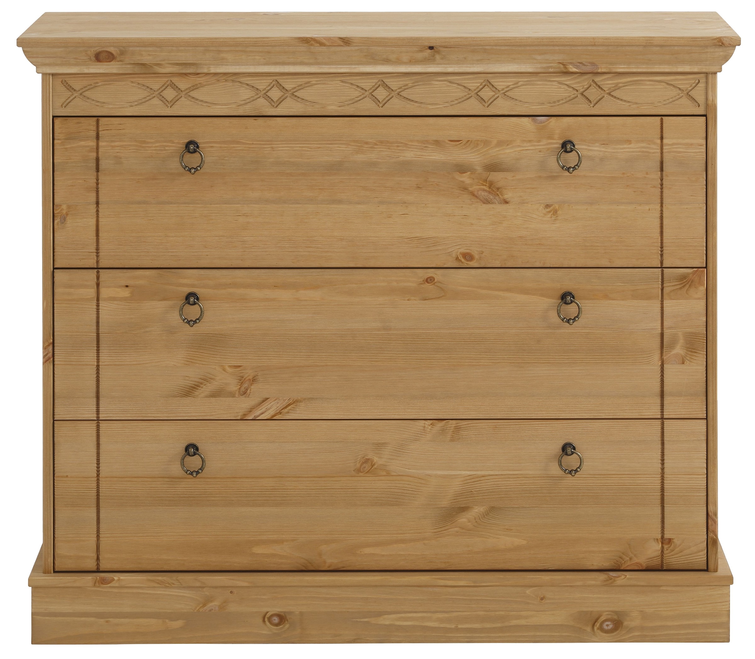 Home affaire Schubkastenkommode »Indra« aus massiver Kiefer, mit 3 Schubladen, Breite: 100 cm