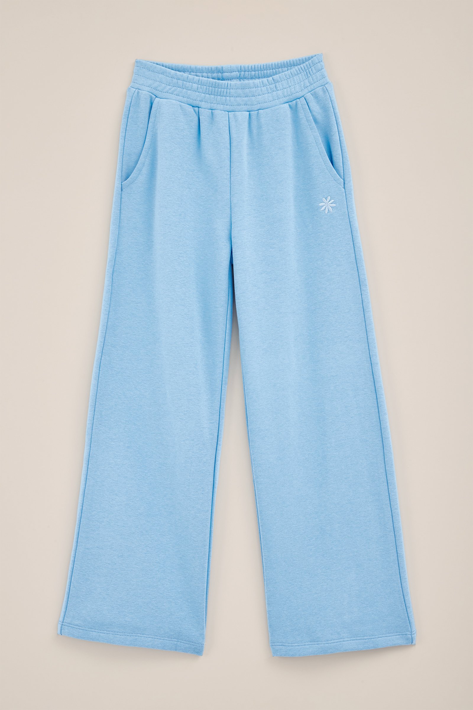 Meisjes broek straight fit joggingbroek WE Fashion Lichtblauw