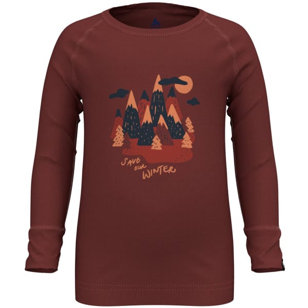 T-shirt thermique ODLO ACTIVE WARM ECO KIDS SAVE OUR WINTER BL TOP CREW NECK L/S SPICED APPLE