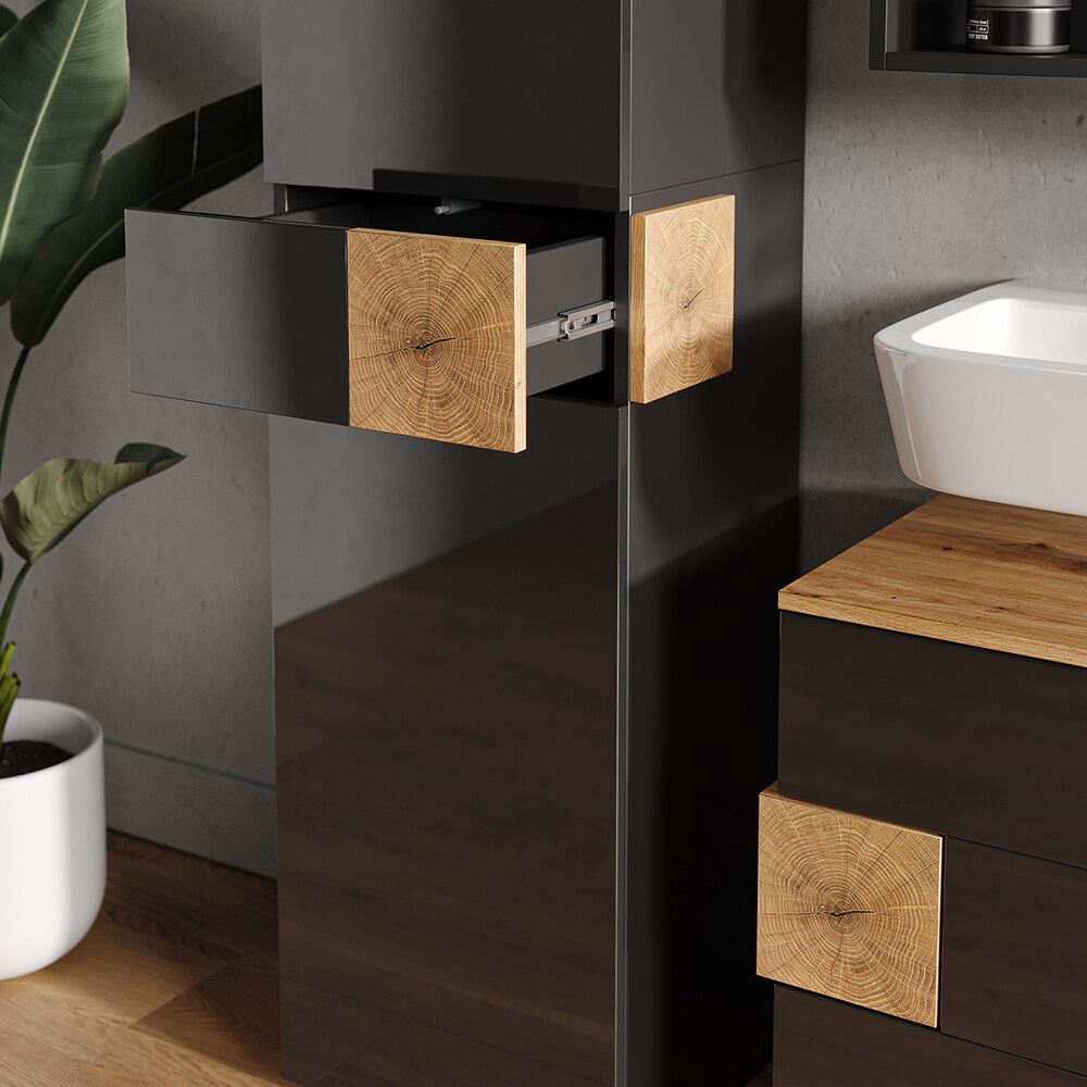 Vicco Hochschrank Badschrank Badezimmerschrank Eden 2 Türen Schublade 5 Fächer