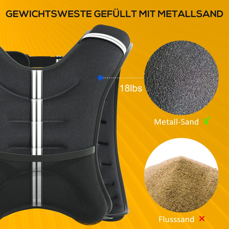 HOMCOM Gewichtsweste mit verstellfunktion schwarz