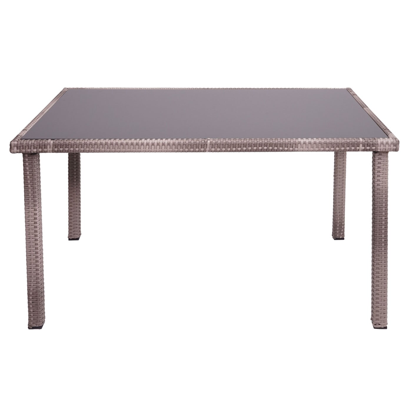 Poly-Rattan Tisch MCW-G19, Gartentisch Balkontisch, 120x75cm ~ grau-braun