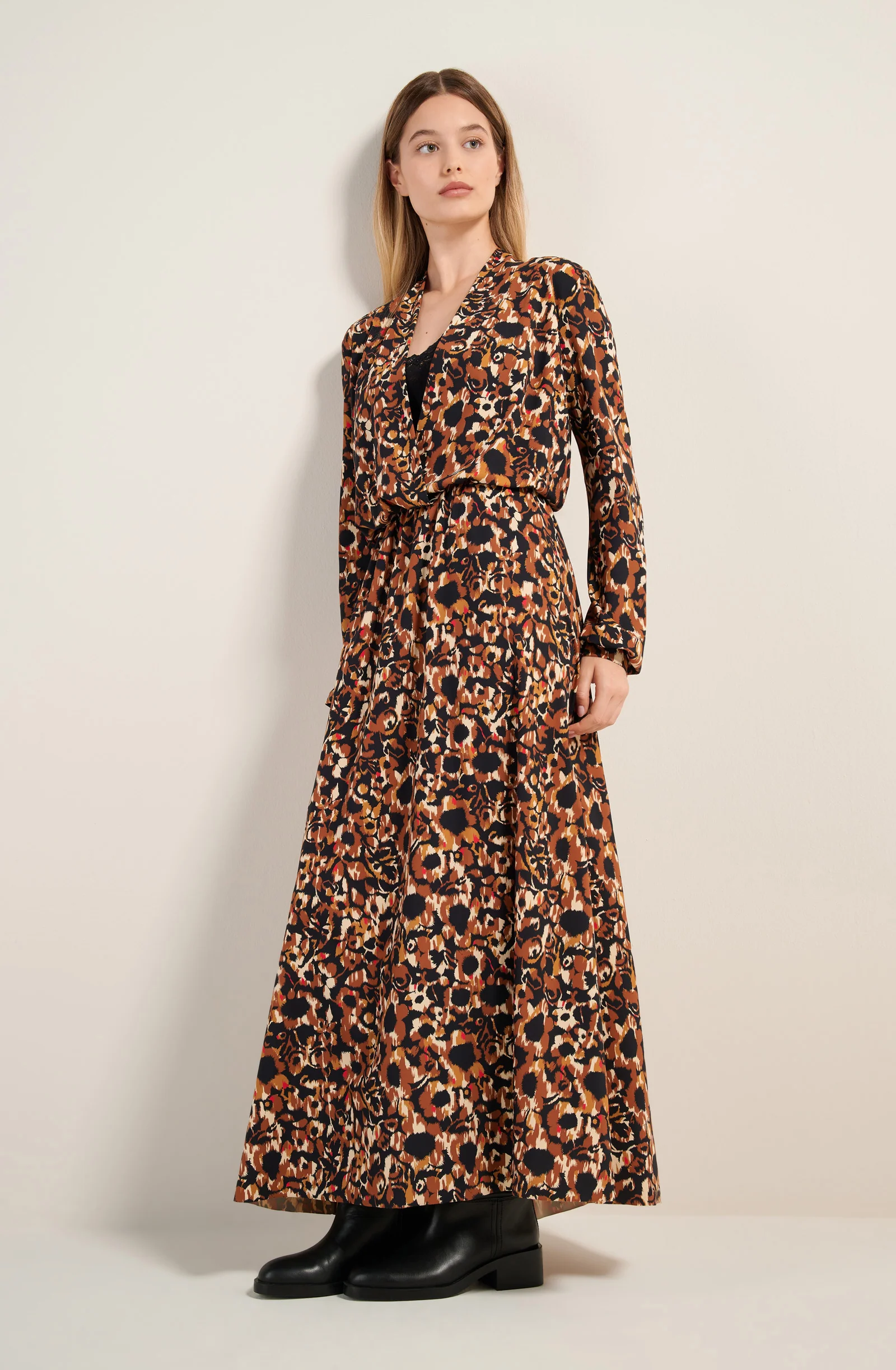 rejane Robe longue imprimé poppys Poppys
