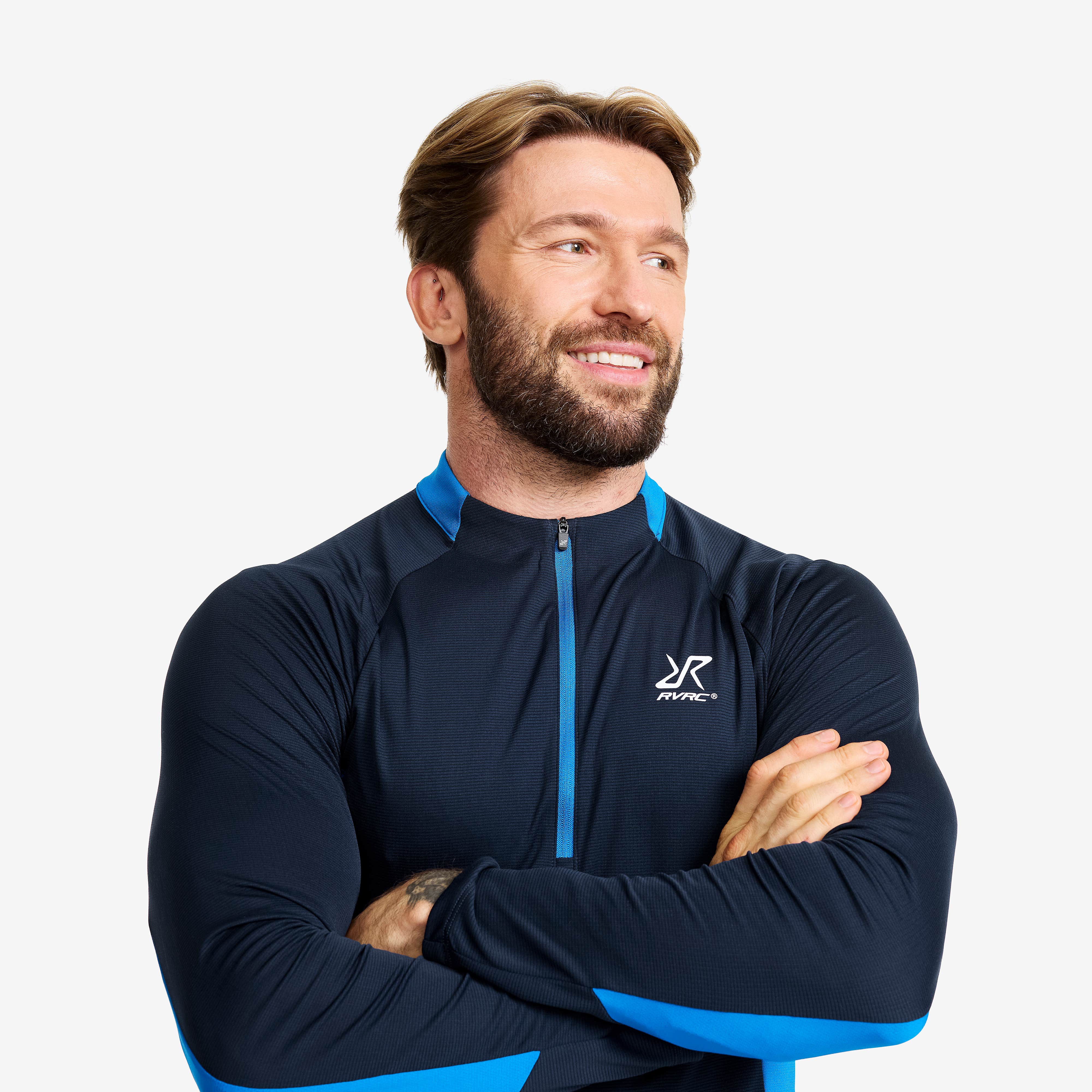 Force Light Half-zip Top Herre Navy/Imperial Blue
