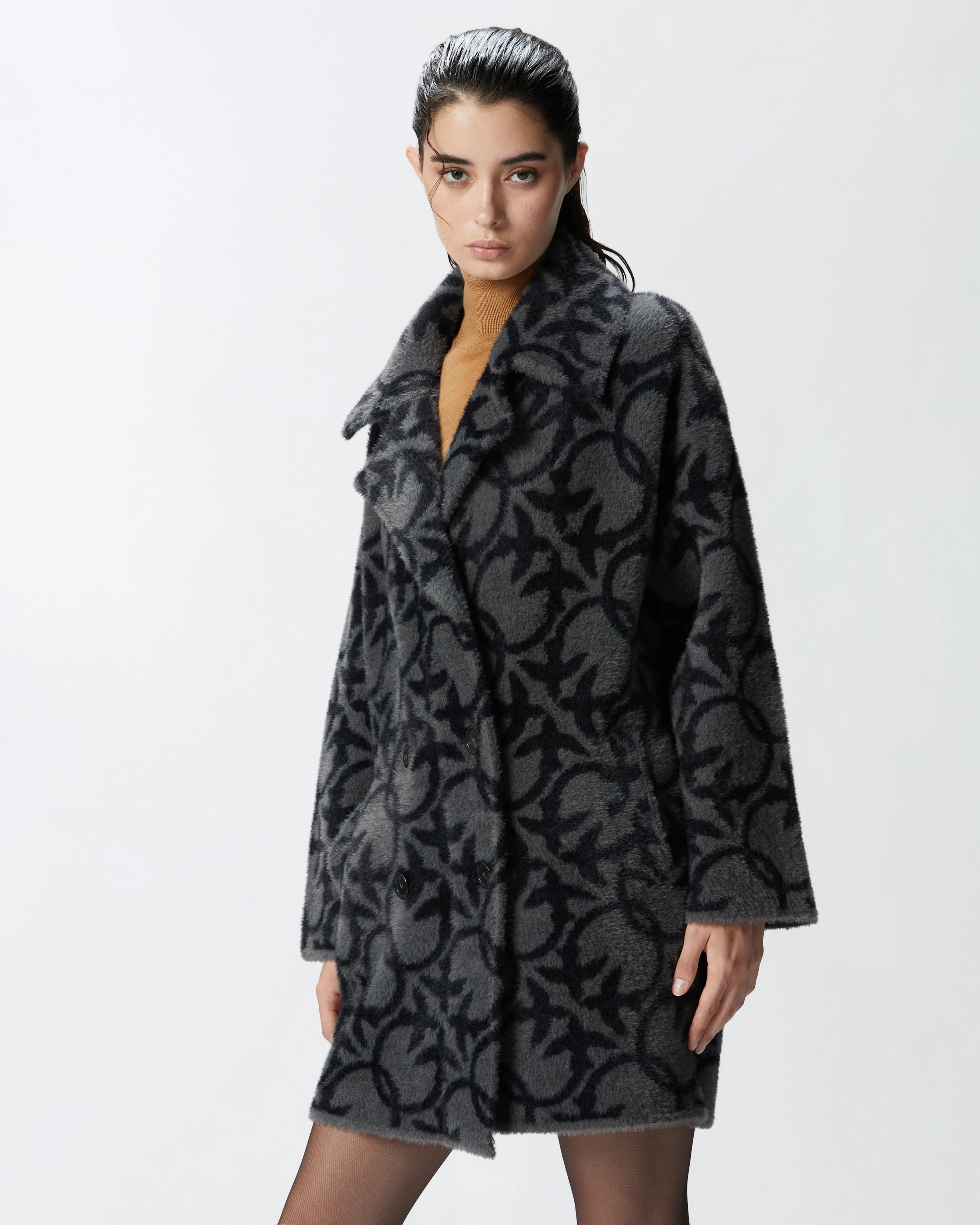 Manteau court à logo | Noir