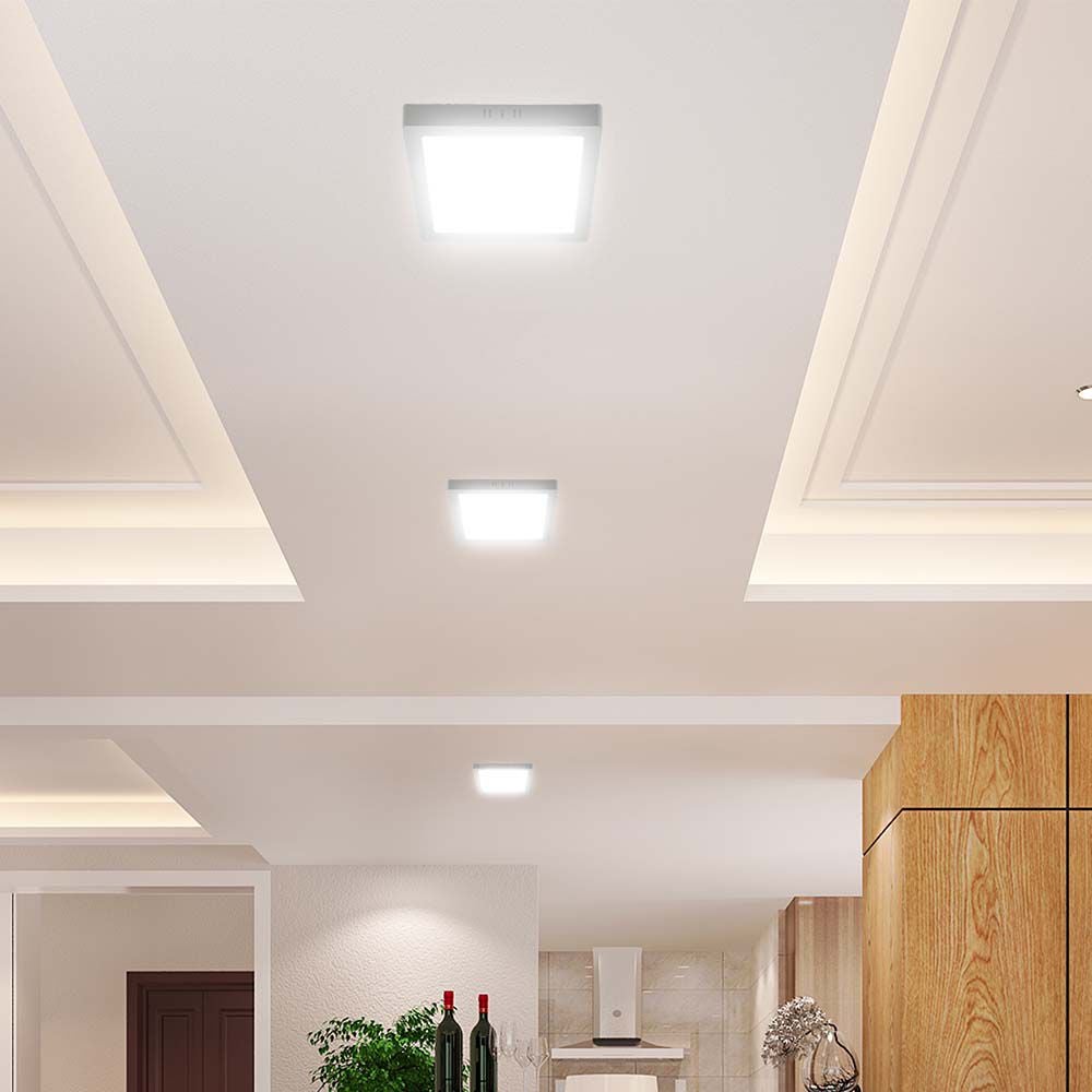 V-TAC VT-60018-SQ - LED-minipanelen - met achtergrondverlichting - Surface-serie - IP20 - witte behuizing