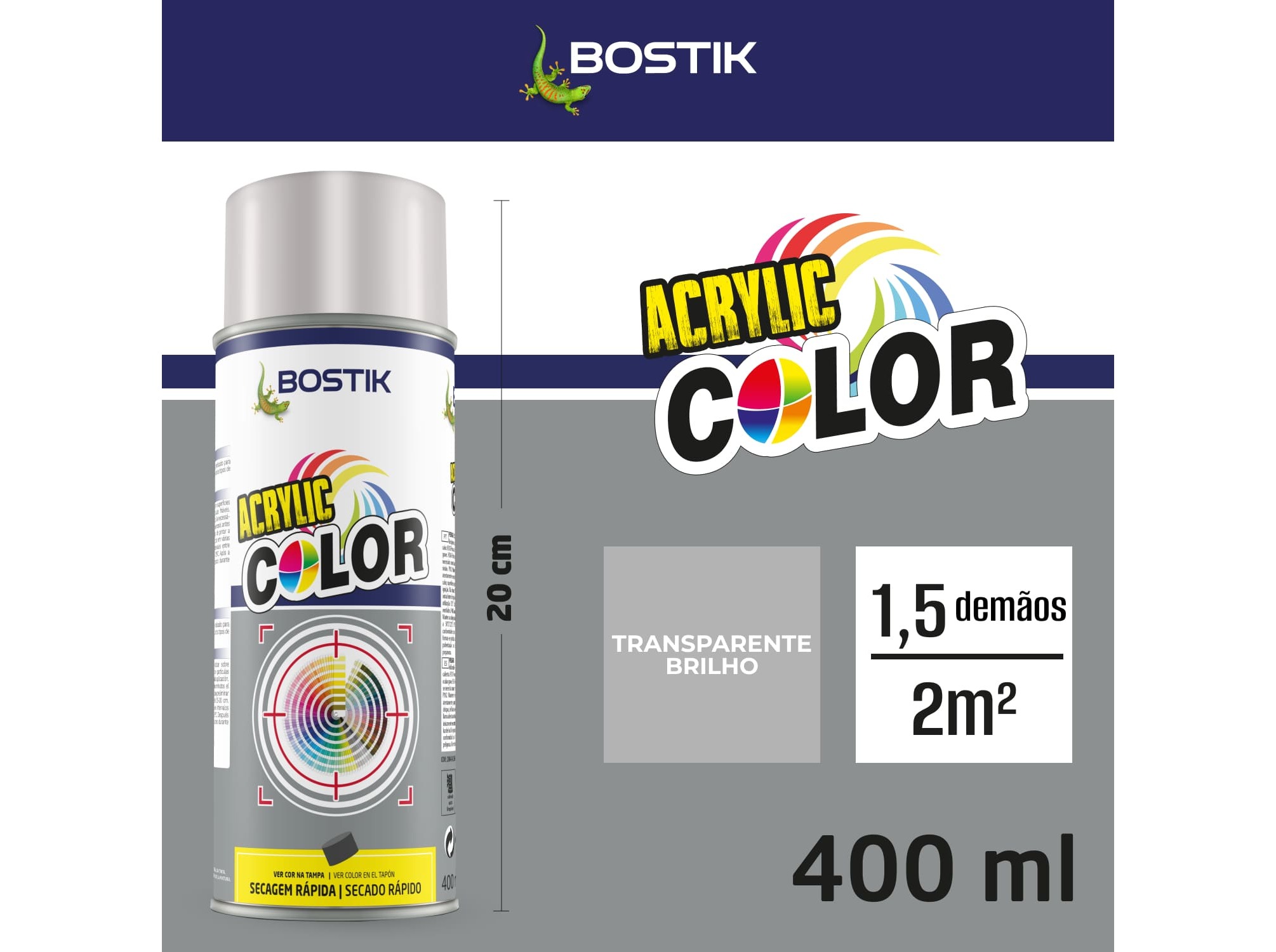 SPRAY ACRYLIC BOSTIK TRANSPARENTE BRILHO 400ML