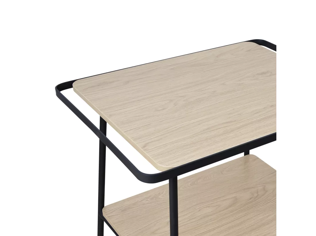 Meuble simple vasque décor chêne et métal 70cm LANKA