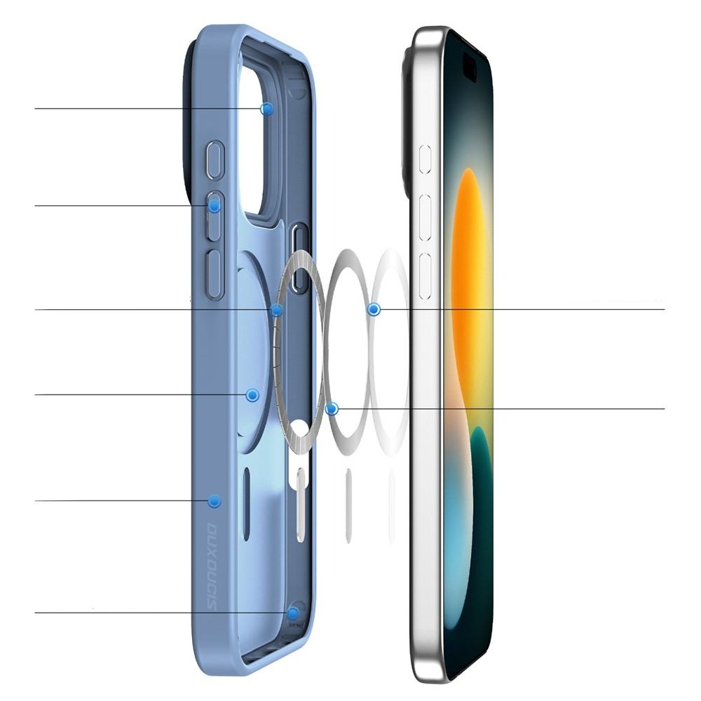 iPhone 17 Pro MagSafe Hybrid Hardcase Hülle mit TPU Bumper - Blau