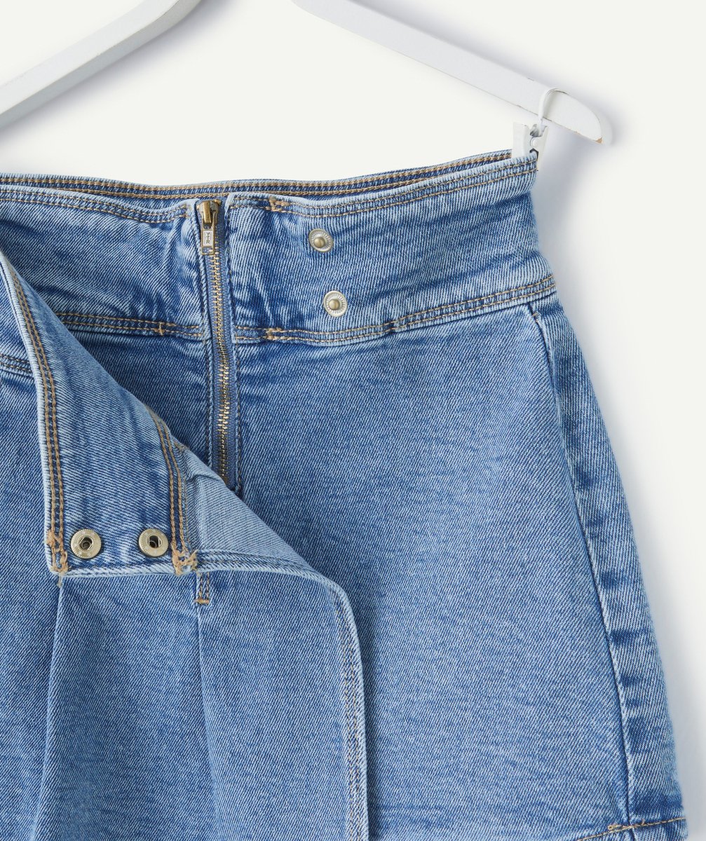 jupe plisée fille en denim low impact