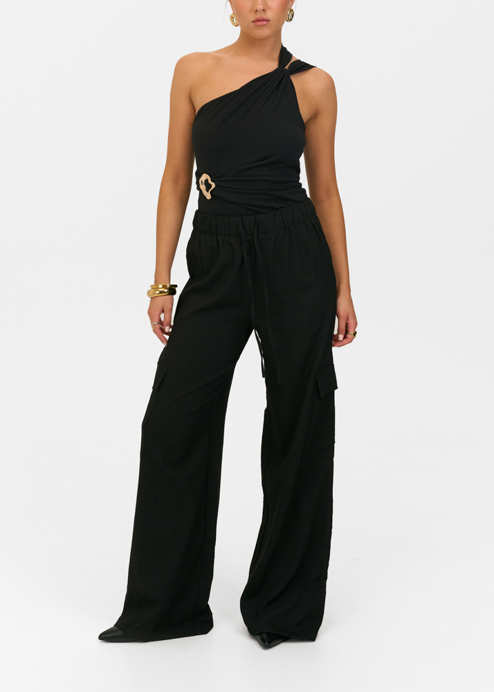 Luna cargo broek zwart