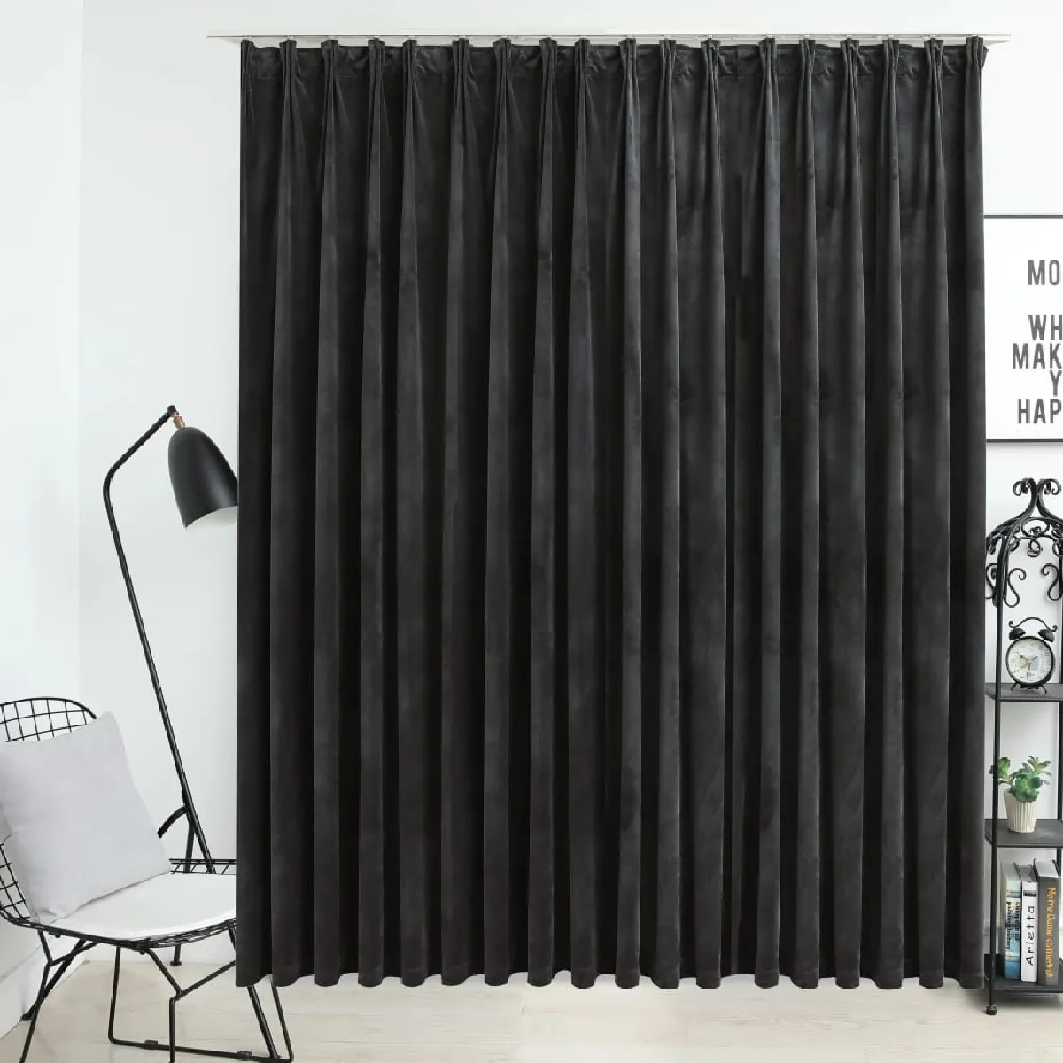 vidaXL Rideau occultant Velours - Anthracite 290x245 cm