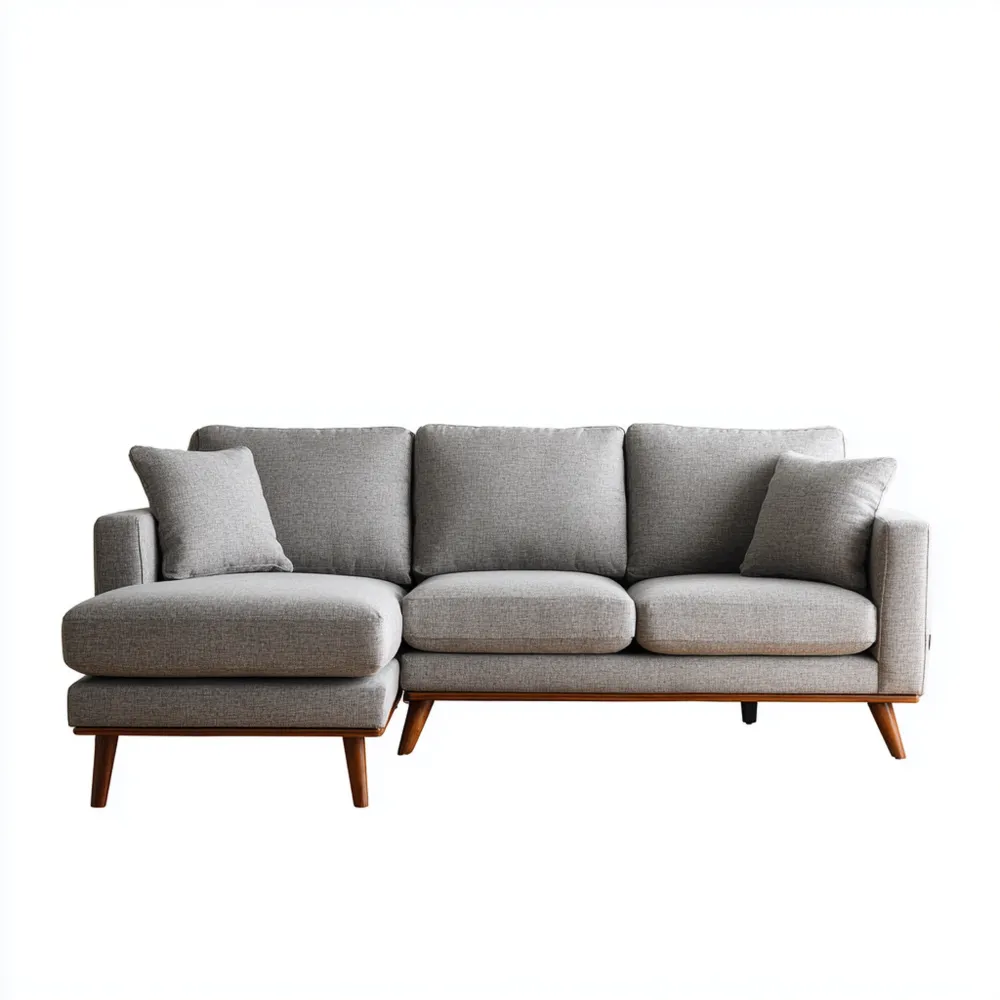 Ecksofa Stoff 280x160x80 cm - Hellgrau - Modernes Design