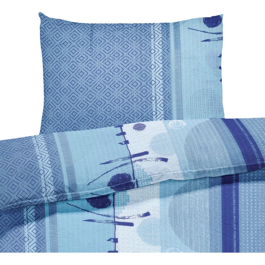 Bettwäsche Satin blau 50x70 Kissenbezug