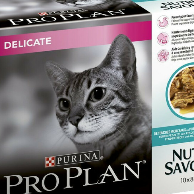 Boîtes pour chats Pro Plan Nutrisavour Delicate Poisson