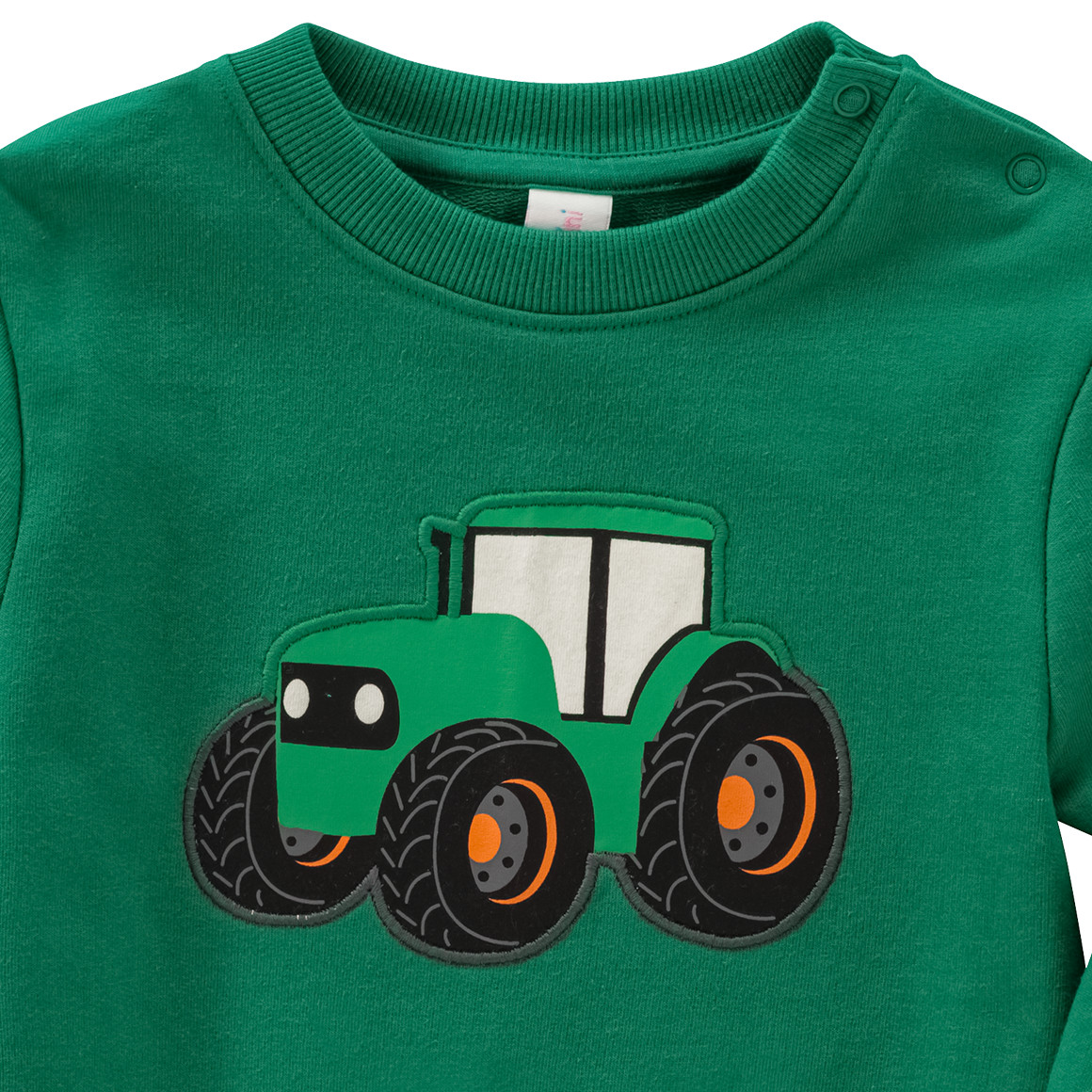Topomini Baby Sweatshirt mit Traktor-Applikation grün
