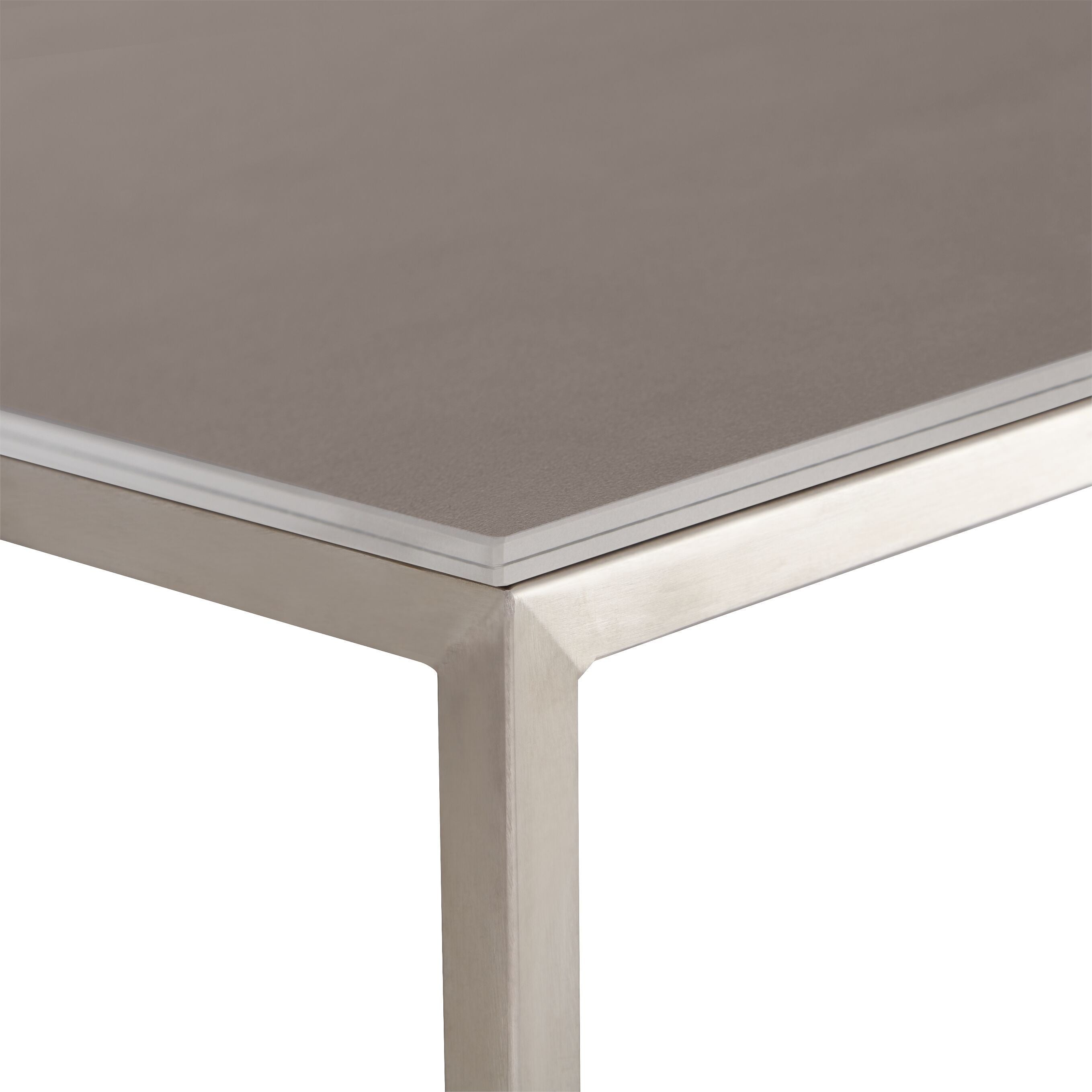 AVEA Salontisch - Beton hell / Edelstahl / B: 120.0 cm x T: 70.0 cm x H: 43.6 cm