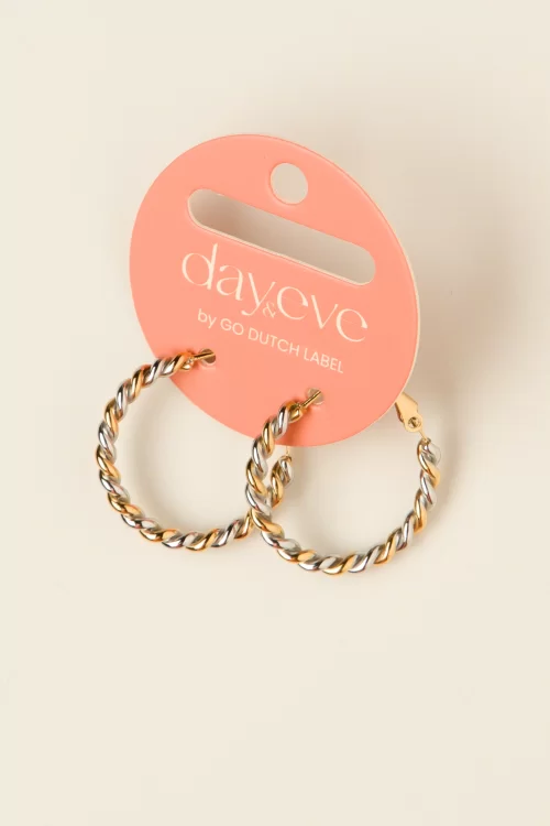 Day&Eve by Go Dutch Label Twisted Hoops oorbellen in zilver en goud