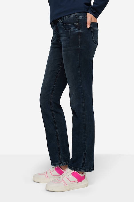 Jeans, Straight Fit, 5-Pocket, Saum-Umschlag mit Laurasøn Schriftzug
