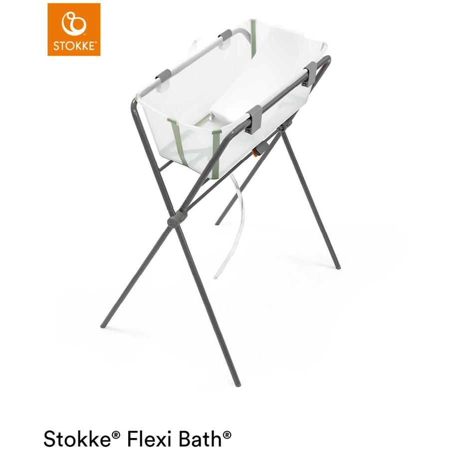 STOKKE® Badewanne Flexi Bath™ Set mit hitzeempfindlichem Stöpsel transparent grün ab der Geburt