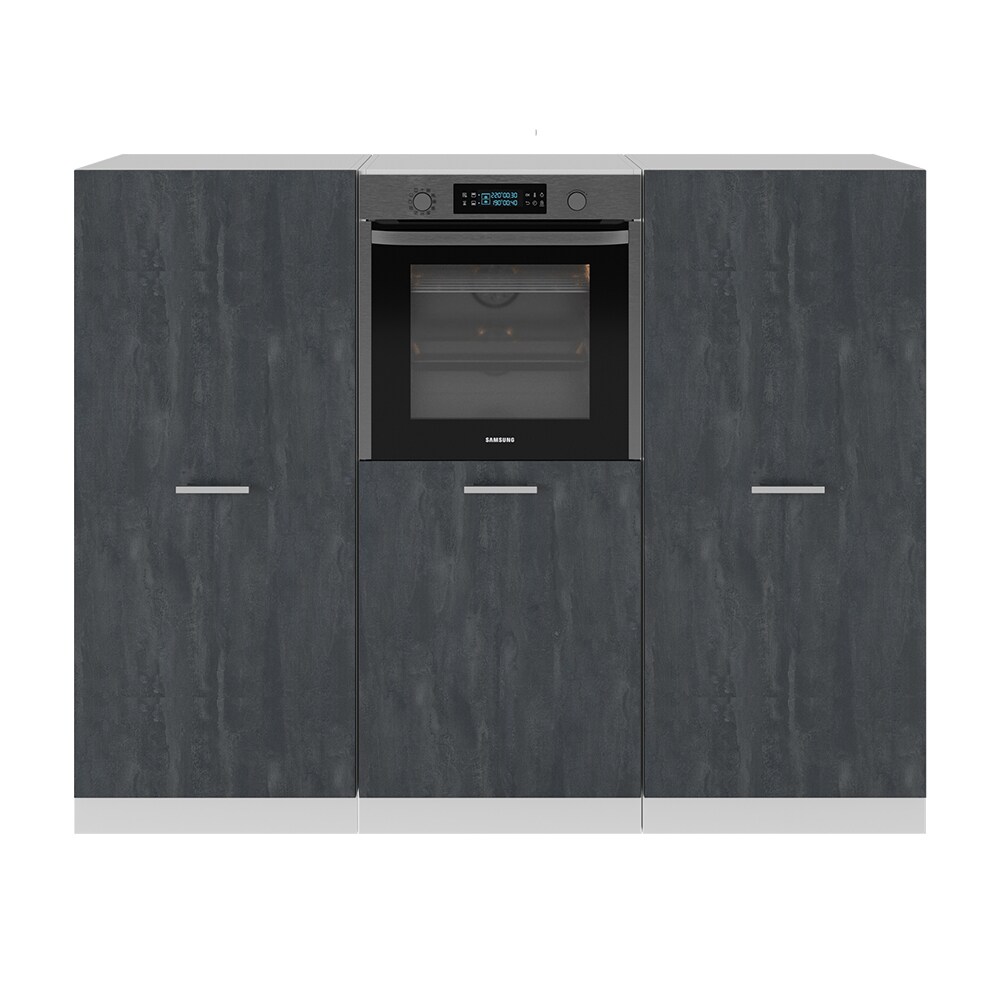 Vicco Küchenblock R-Line 180 cm Schwarz Beton Weiß ohne Arbeitsplatte