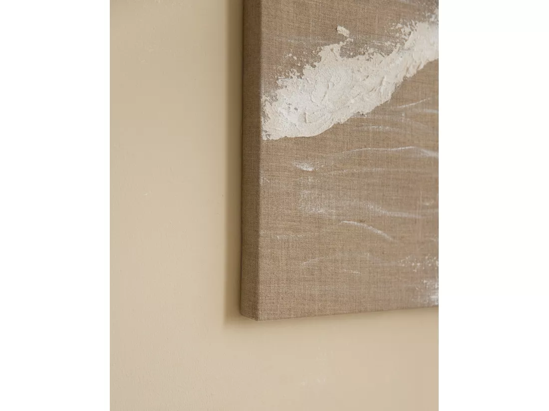 Peinture à l'huile décorative faite à la main cadre blanc 80x100cm - ADRIANA - DECOWOOD