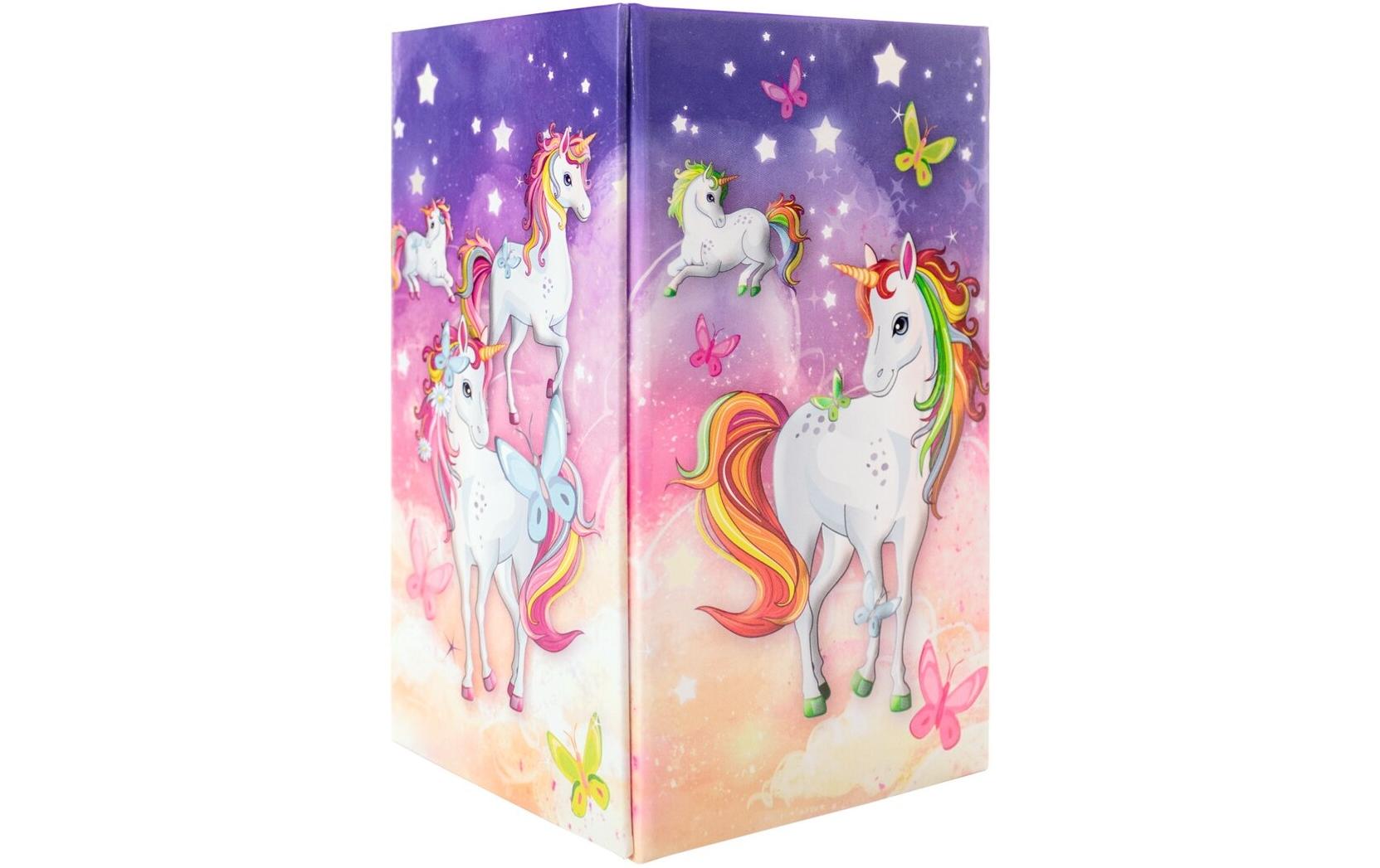 Stiftehalter Einhorn MehrfarbigFaltbarer Stifteköcher aus stabilem Karton im Einhorn-Design