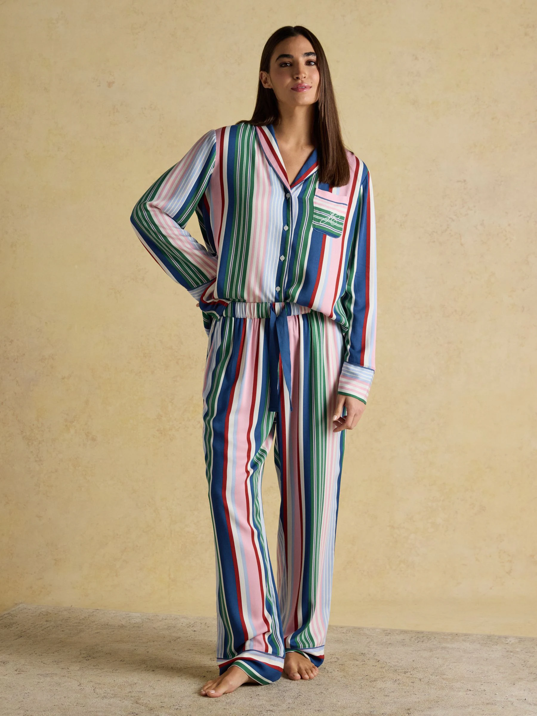Meerdere strepen - Joules Alma Woven Pyjama Set