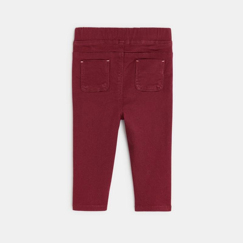 Jegging toile stretch uni violet bébé fille Mauve Violet