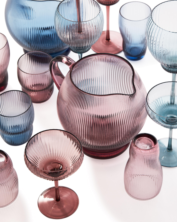 POLSPOTTEN Pum coupe champagneglazen set van 2 donkerpaaars