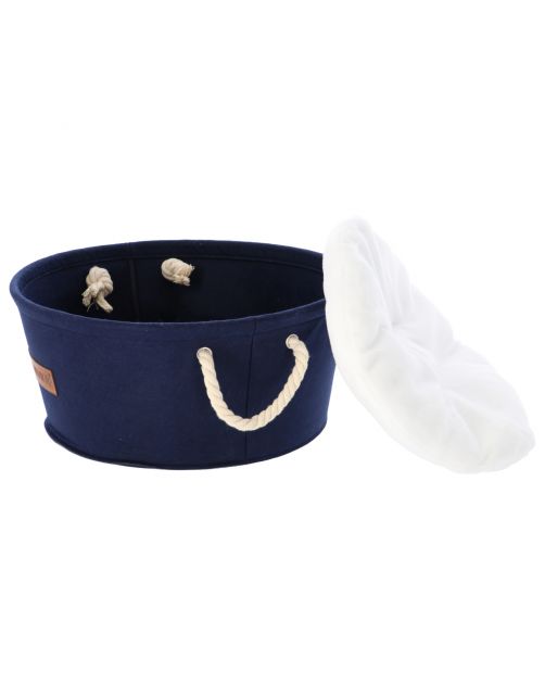 Pets Dreamteam Mand Rond Vilt - Dierenmand - Ø39x17 cm Navy