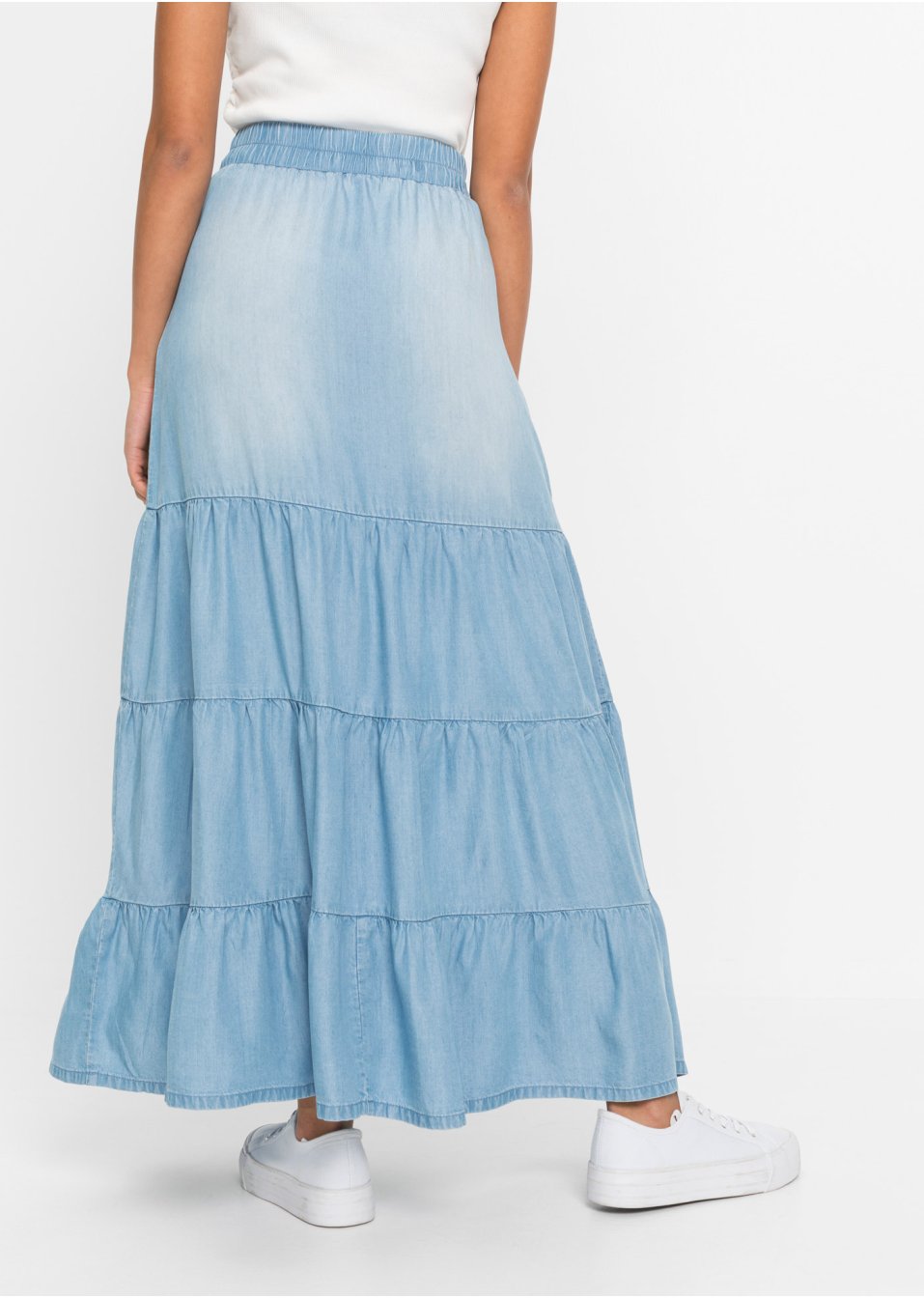 Jupe longue étagée en TENCEL™ Lyocell