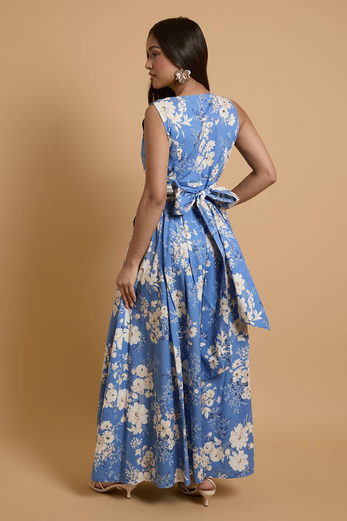 Oasis Robe Maxi D'occasion À Encolure Carrée En Coton Petite