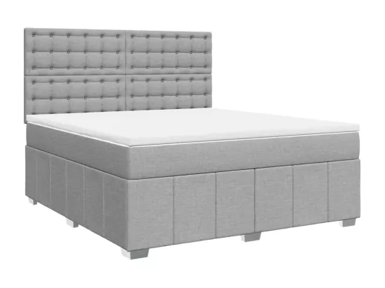 Sommier à lattes de lit avec matelas Gris clair 180x200cm Tissu