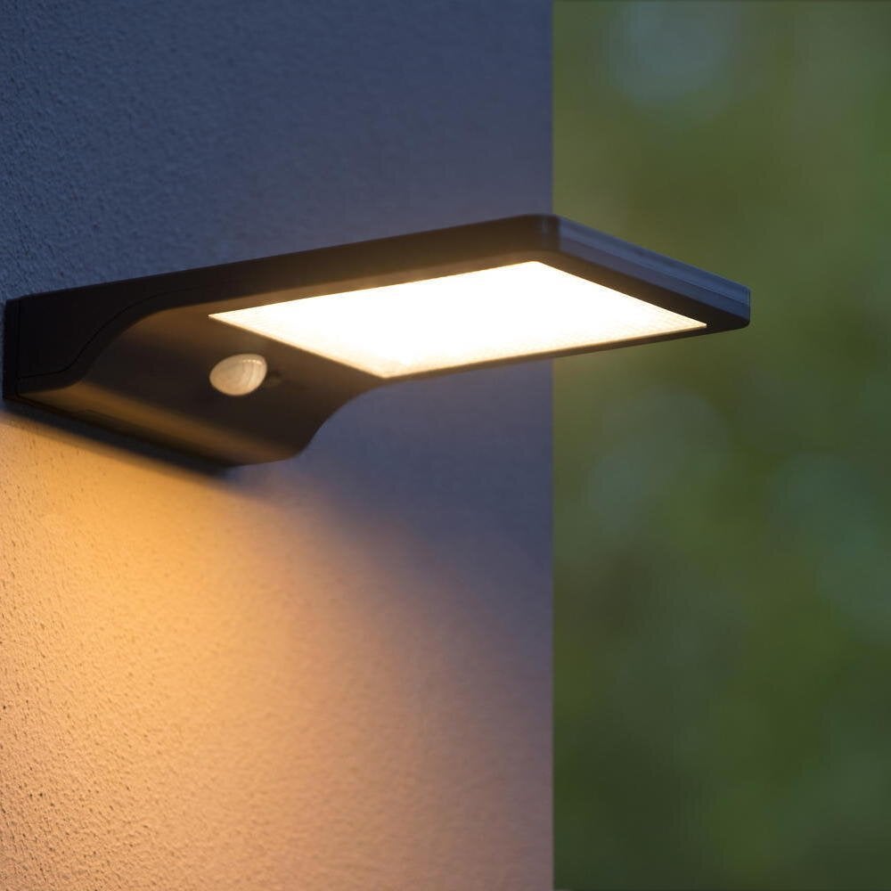 Solar wandlamp Basic, IP44, met sensor, zwart