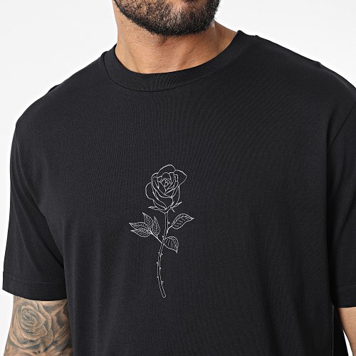 Tee Shirt Oversize Large White Eclipse Barbed Outline Noir