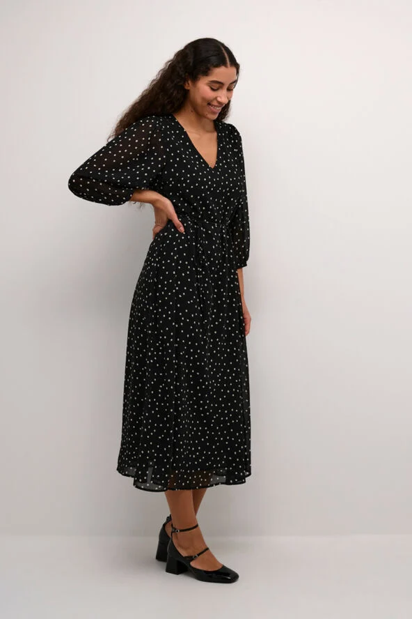 Kaffe KAsally Dress Black/white dot