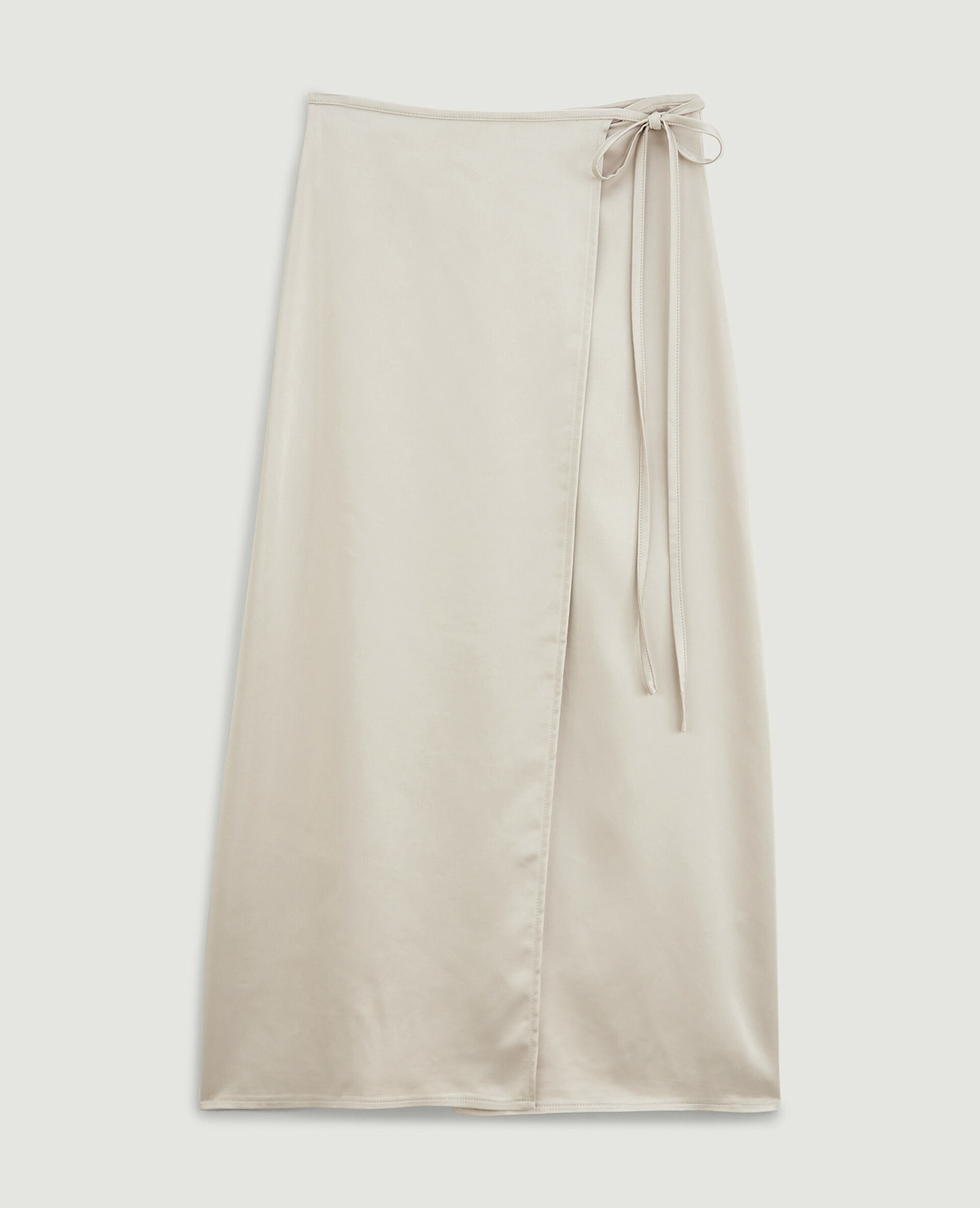 Jupe porte-feuille en satin - Écru