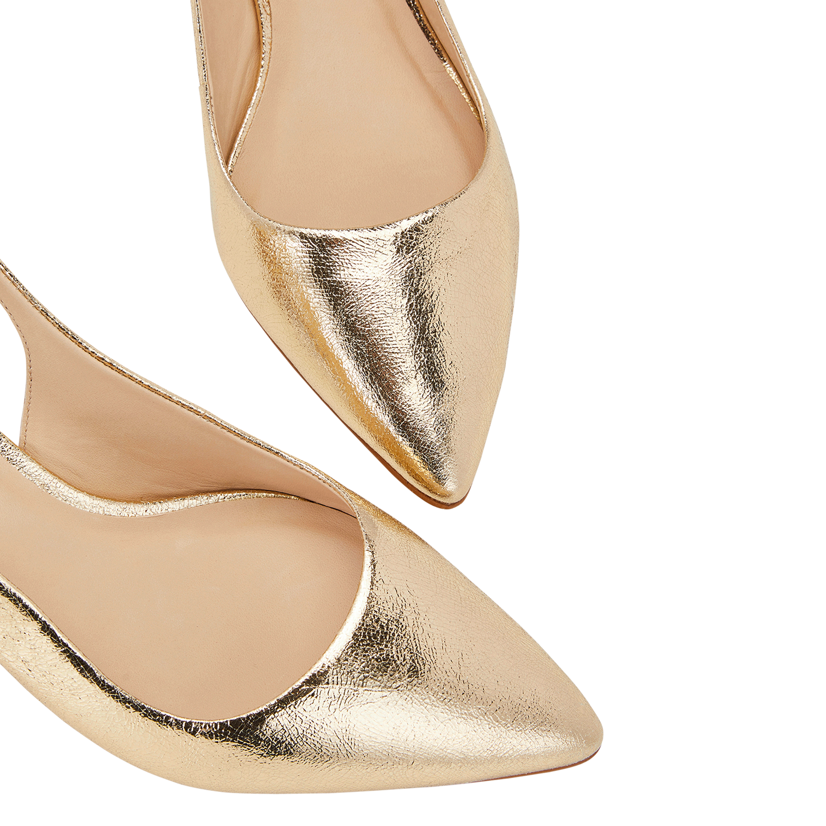 OREA - Sling-back en cuir métallisé | Doré
