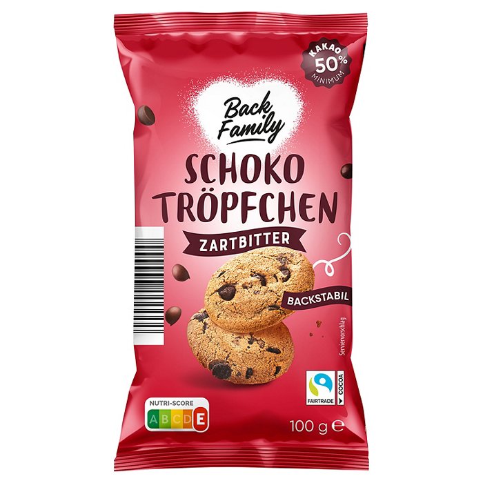BACK FAMILY Schoko-Tröpfchen/-Chunks 100 g, Tröpfchen Zartbitter