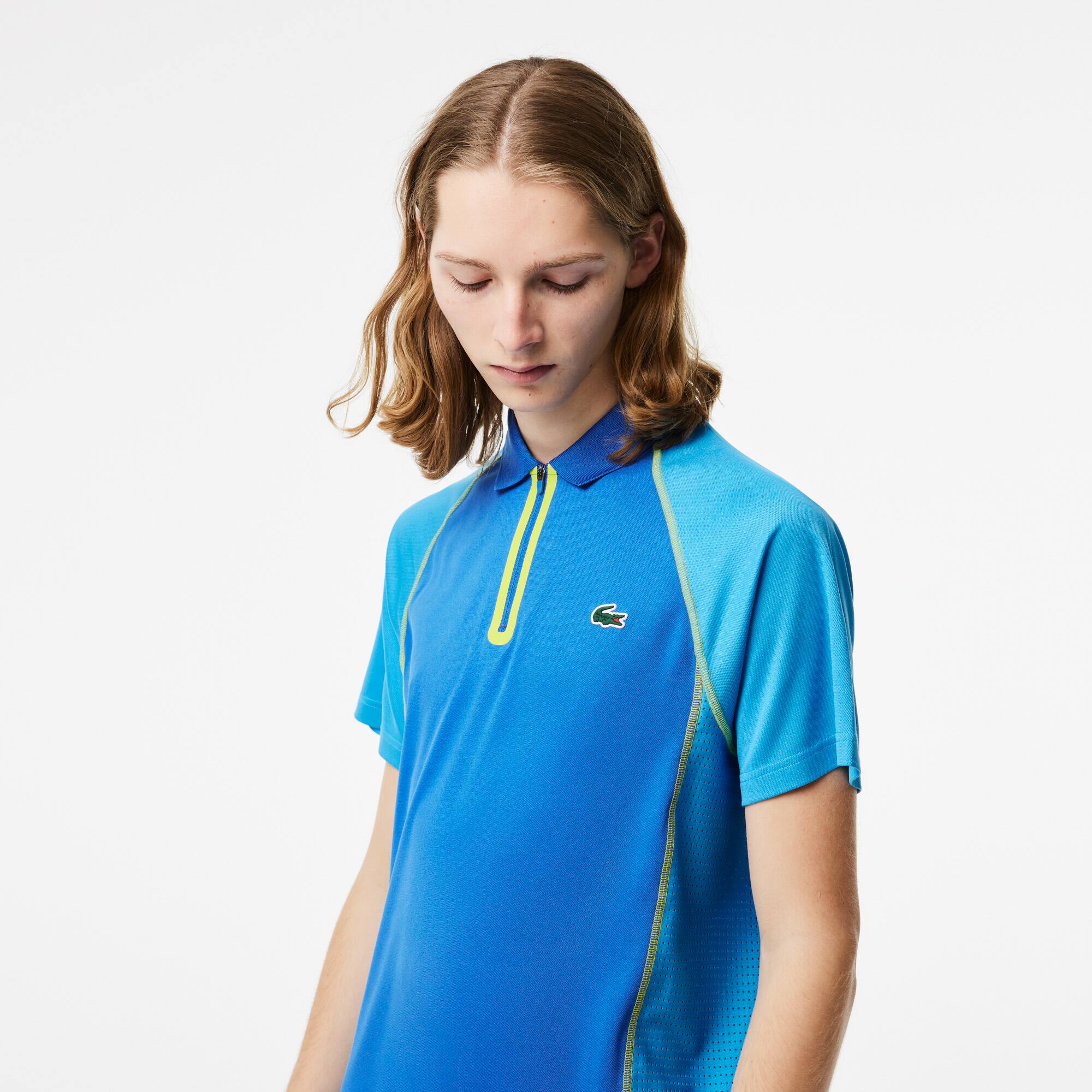 Polo homme Tennis en piqué ultra-dry de polyester recyclé Manches Courtes - Bleu - Lacoste - Homme