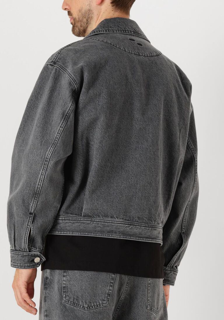 donkergrijze filling pieces spijkerjas denim jack washed