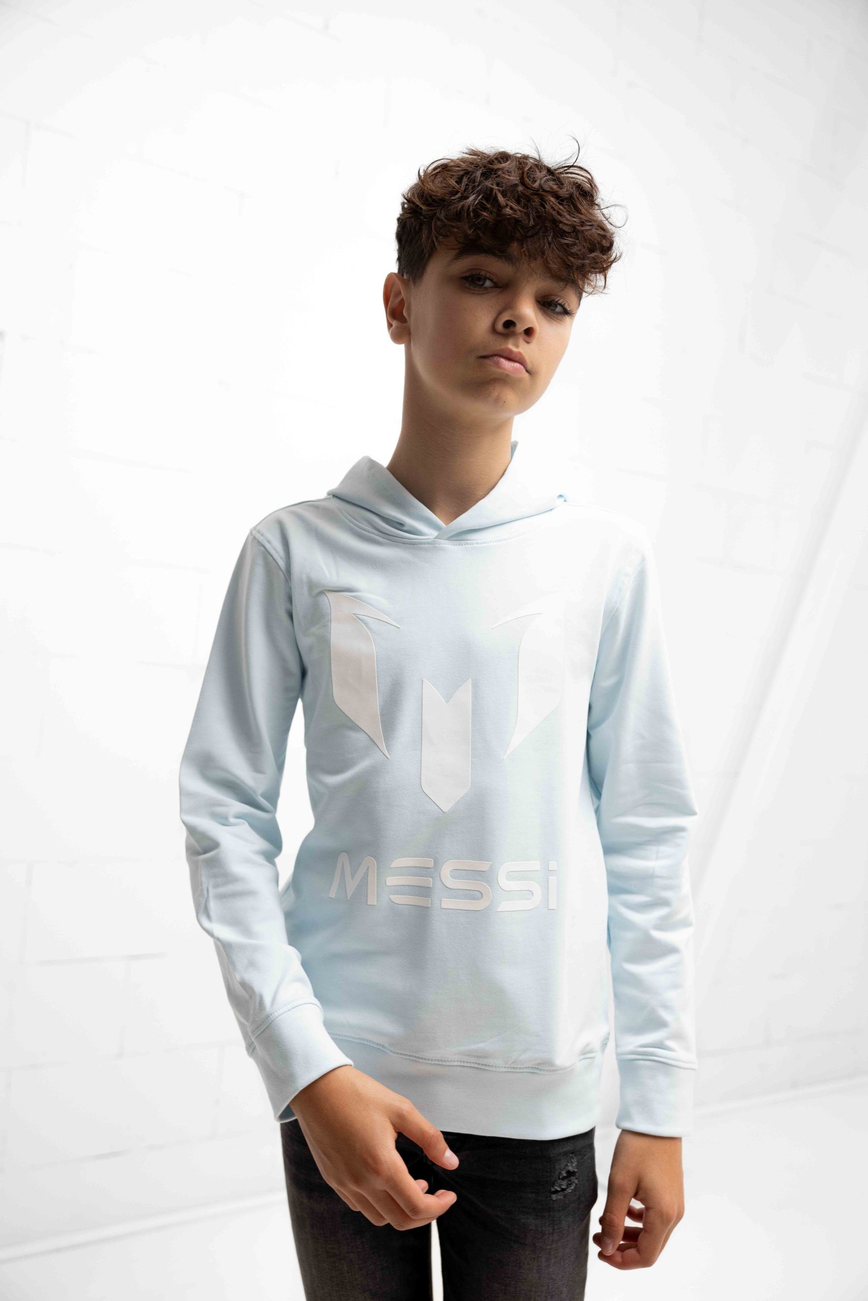 Vingino x Messi Logo Hoodie Kids Lichtblauw